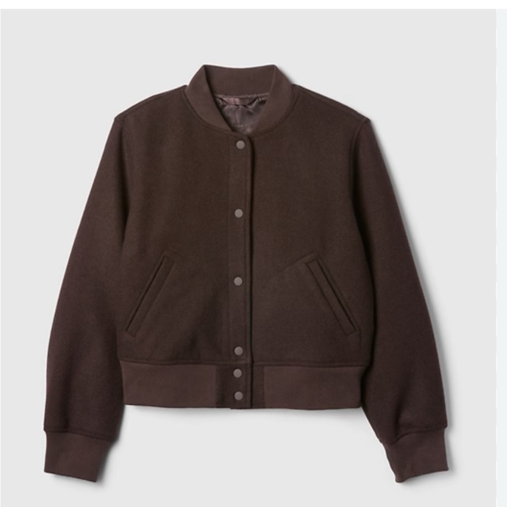 GAP brown wool bomber coat size Medium Tall NWT